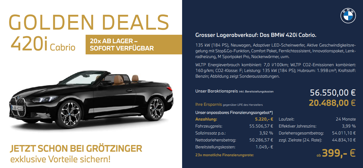 Golden Deal BMW 4er Cabrio